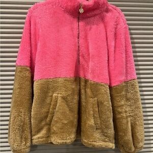 Lilly Pulitzer Pink and Tan Teddy Jacket